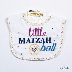 Rite Lite Pesach Seder Bib on baby, showcasing playful embroidery for family meals.