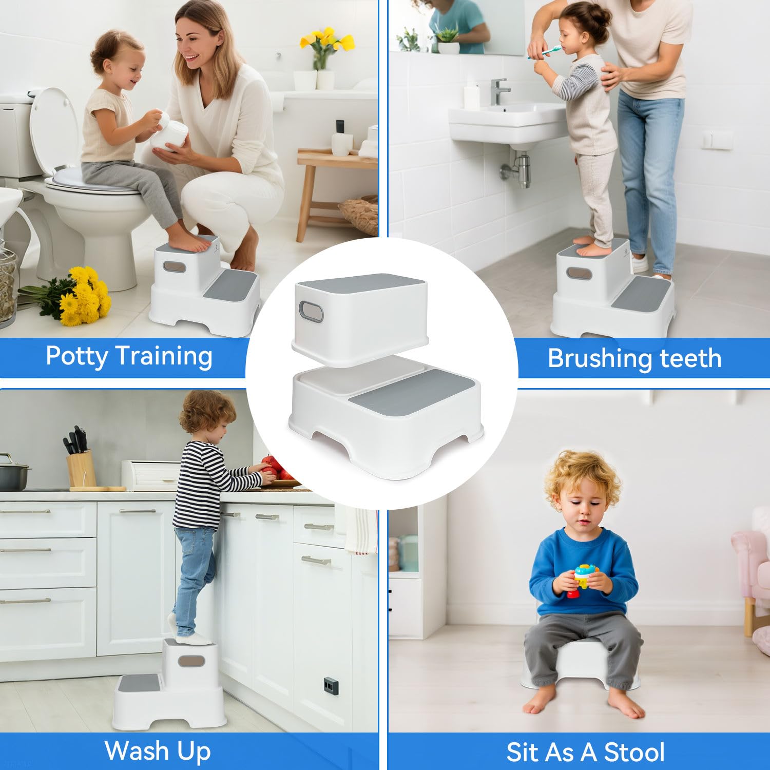 Rivermist Kids potty-step-stool-non-slip: sturdy, non-slip surface aids independent reach