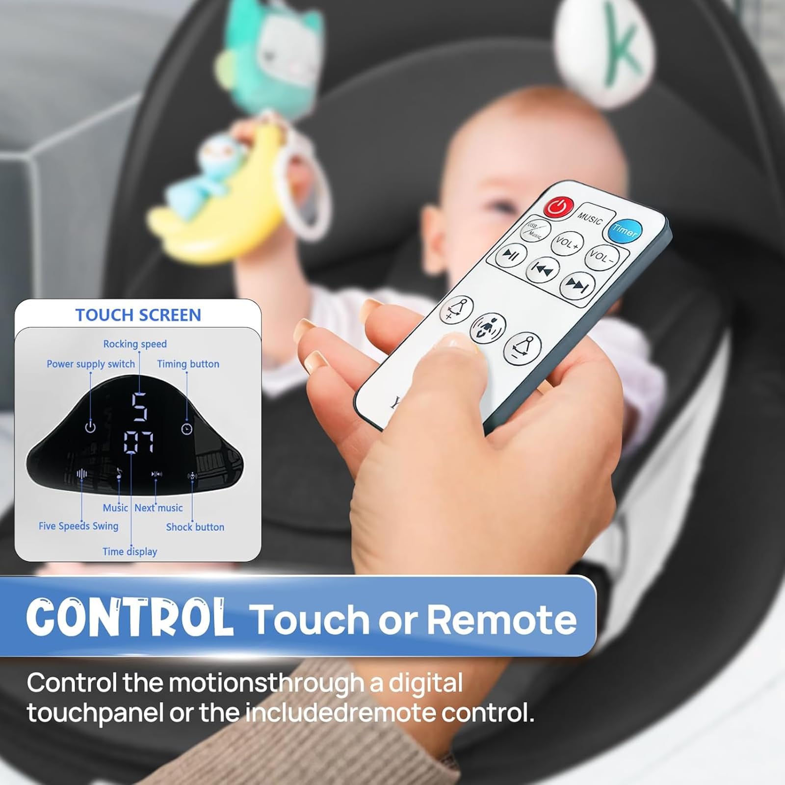 RIVIPLOU aluminum frame provides sturdy, stable support for growing babies.