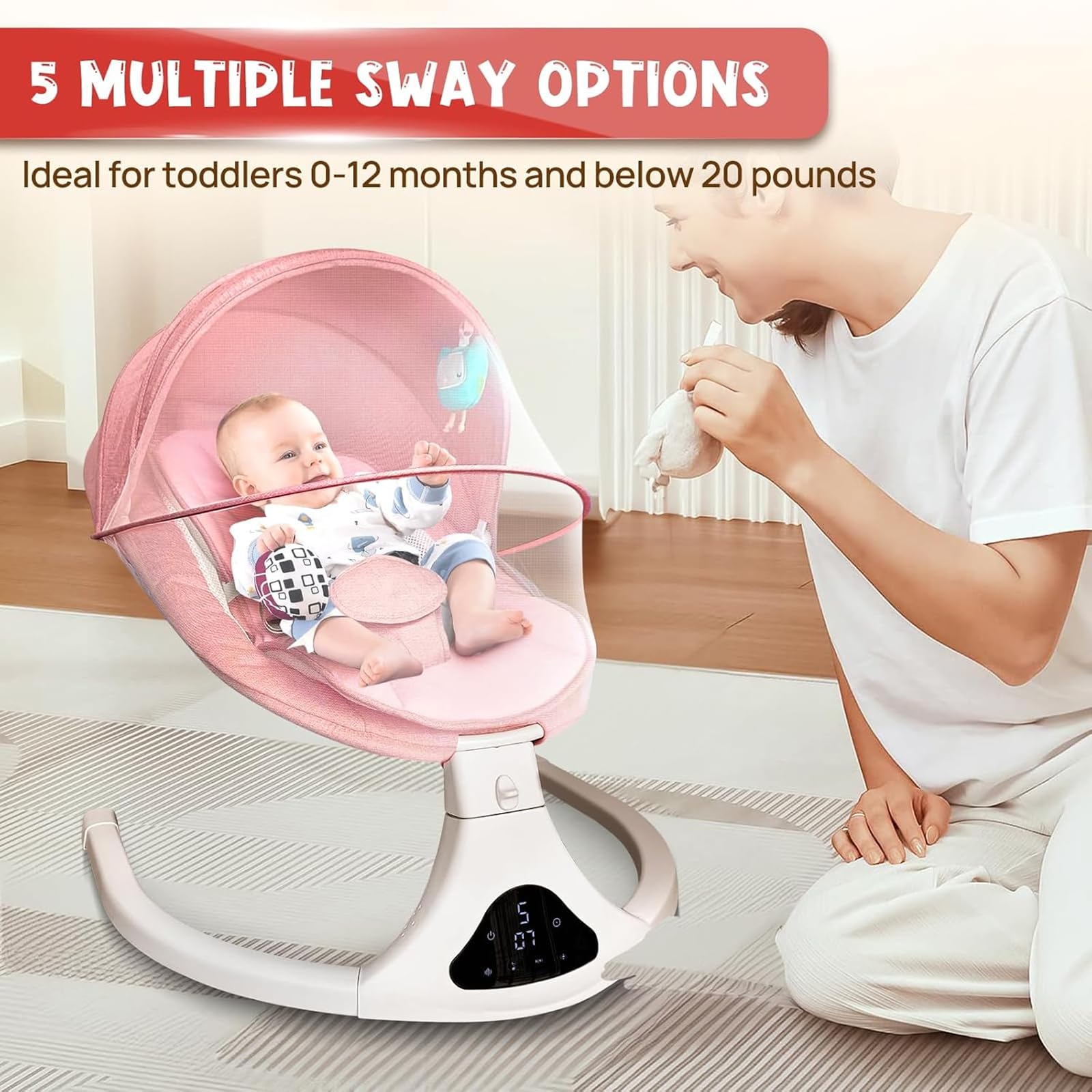 RIVIPLOU breathable mesh seat helps keep baby cool during warm days.