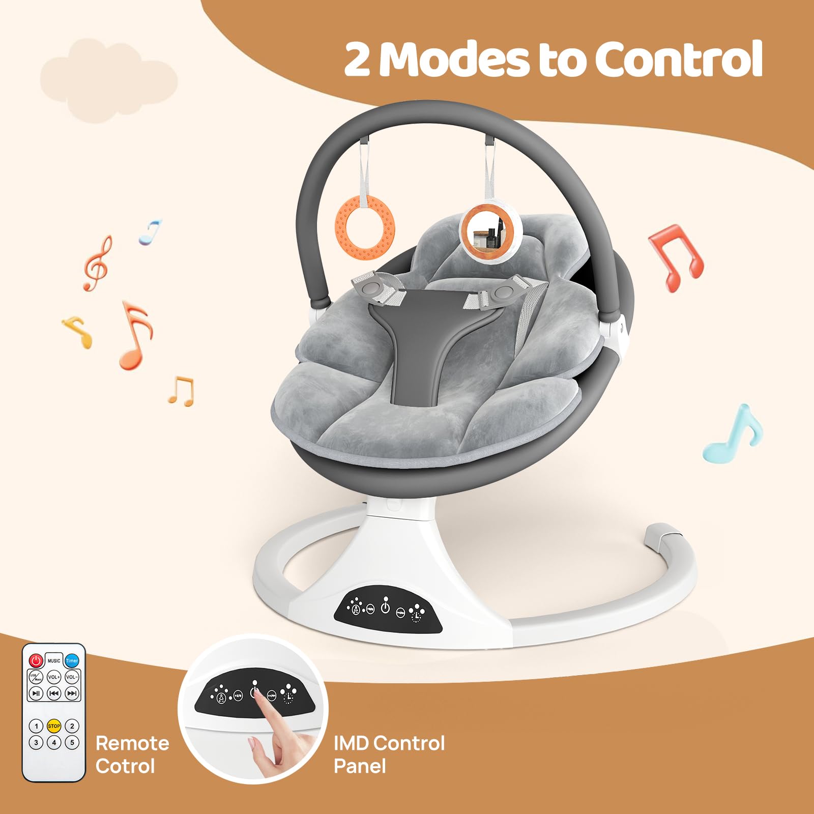 RIVIPLOU detachable seat pad showing easy-clean design for quick transitions