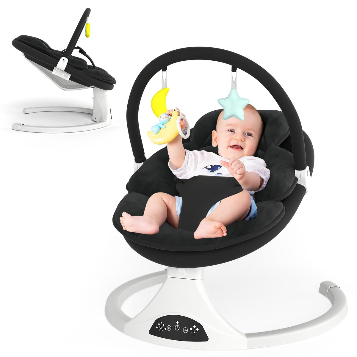 RIVIPLOU electric baby swing remote-control soothing motion for on-the-go calm