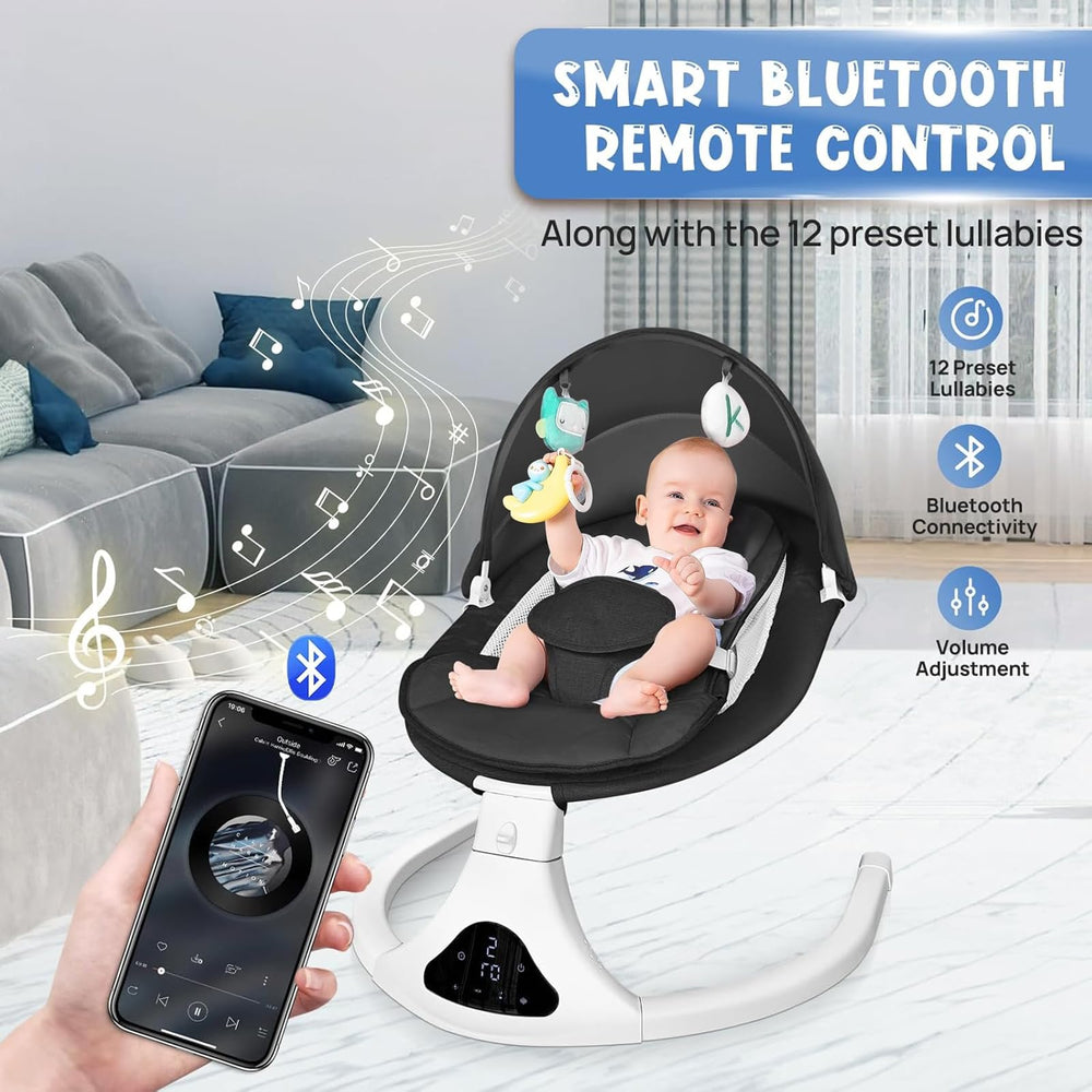 RIVIPLOU portable infant swing ready for outdoor use to soothe on-the-go.