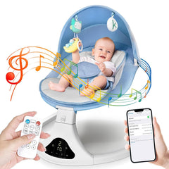 RIVIPLOU smart bluetooth baby swing assembly view highlights easy setup for quick use.