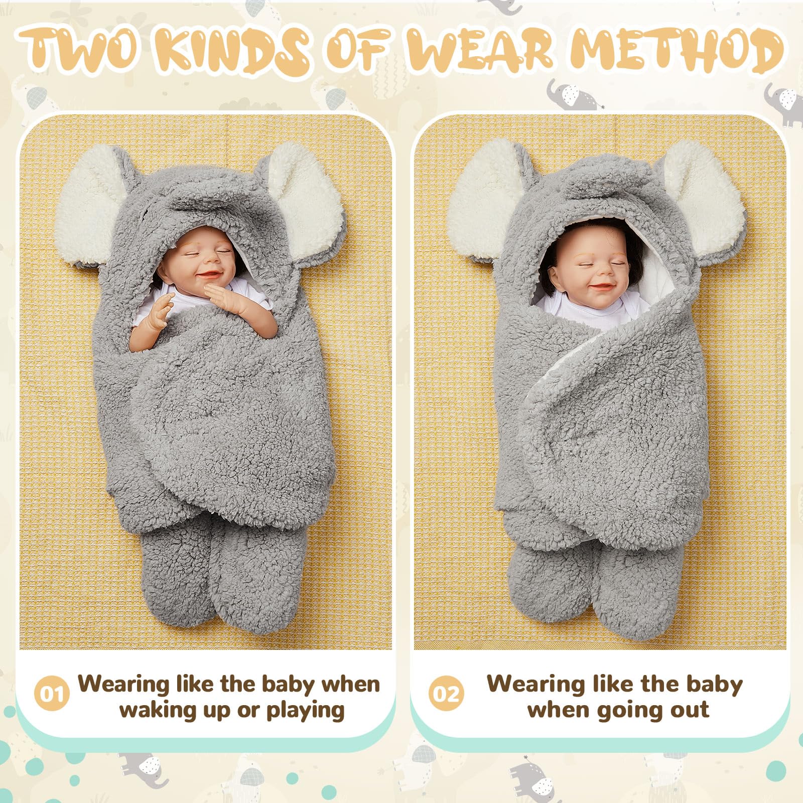 Riyiper gray baby blanket offers a stylish, gender-neutral look for outings
