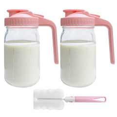 Riznpo breastmilk pitcher 32oz with wide mouth for easy pouring and secure milk storage.