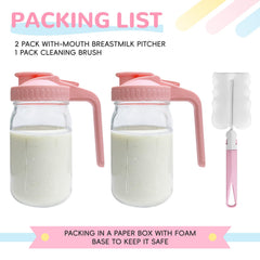 Riznpo flip-top lid glass pitcher for leak-proof storage and quick sealing after feeding.