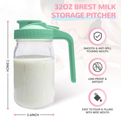 Riznpo leakproof cap breast milk pitcher prevents leaks during transfer.