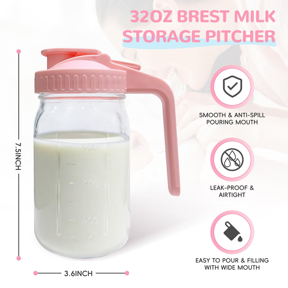 Riznpo 32oz glass mason jar ideal for breastmilk plus soups or cereals.