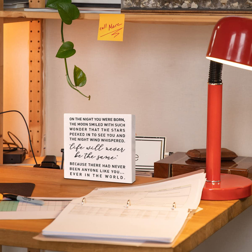 RJYMK inspirational words decor sign brings daily encouragement to desk or nursery.