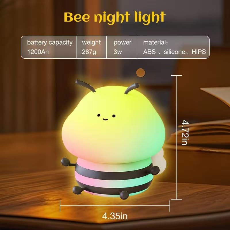 Rktnorv Bee Night Light lightweight 0-4 lbs portable bedside lamp