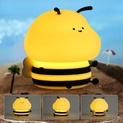 Rktnorv Bee Night Light squishy silicone texture for kid-friendly bedside glow