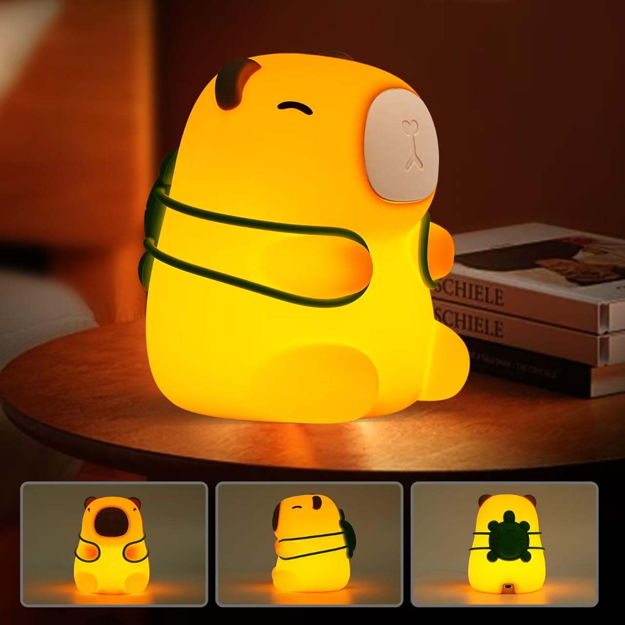 Rktnorv Capybara Night Light made of squishy BPA-free silicone.