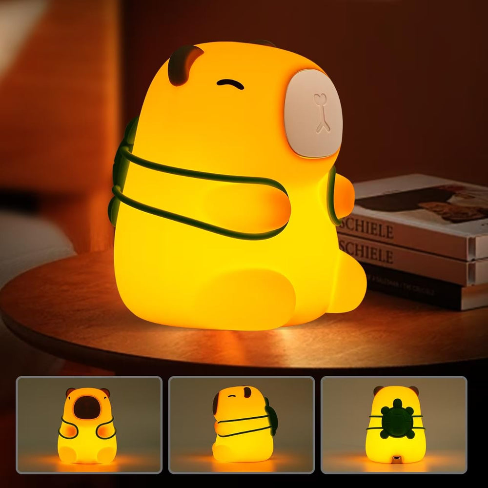 Rktnorv Capybara Night Light made of squishy BPA-free silicone.