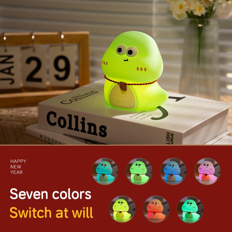 Rktnorv soft silicone shell of the snake night light resists damage during play