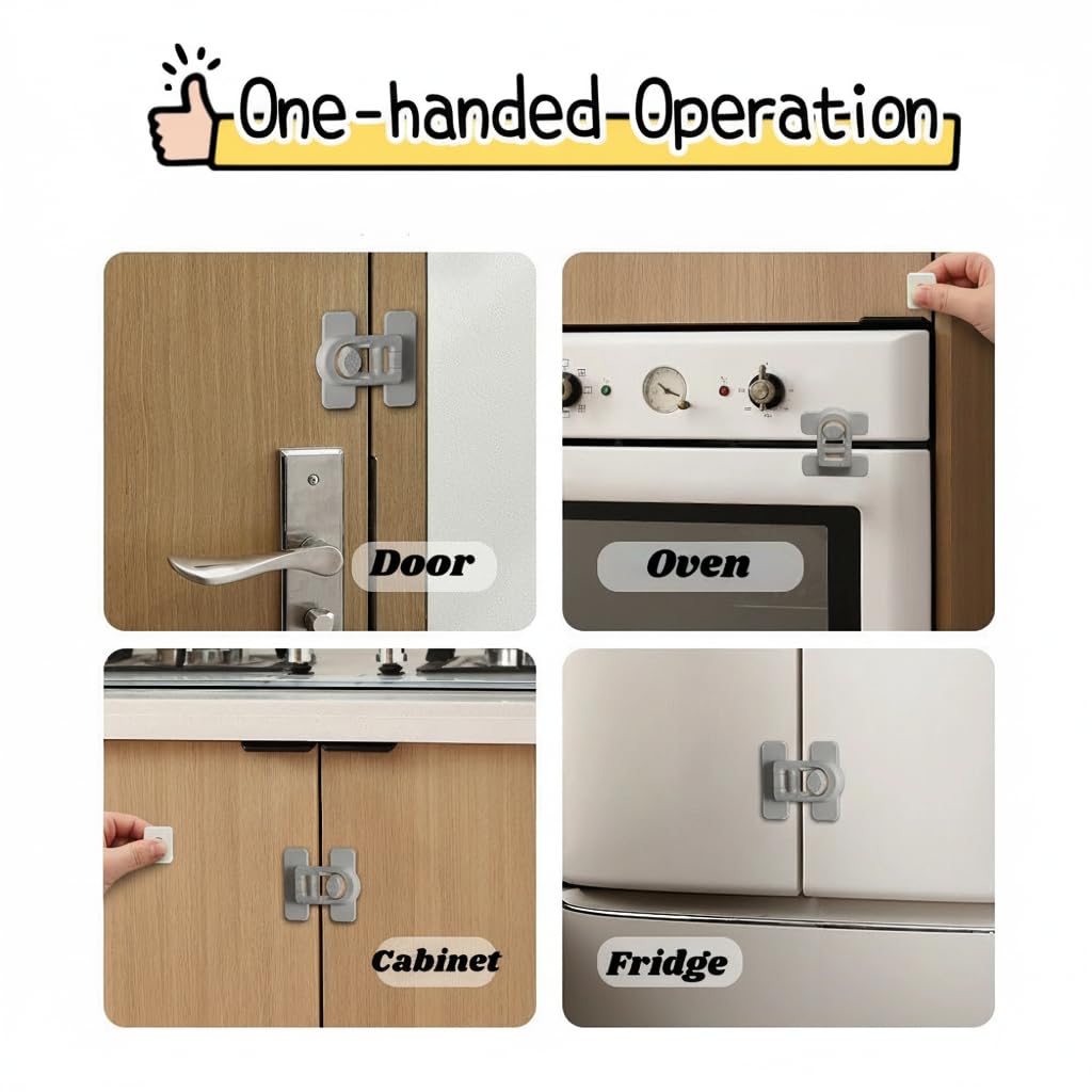 ROAESTKE versatile grey locks fit cabinets, ovens, and fridges for greater flexibility.