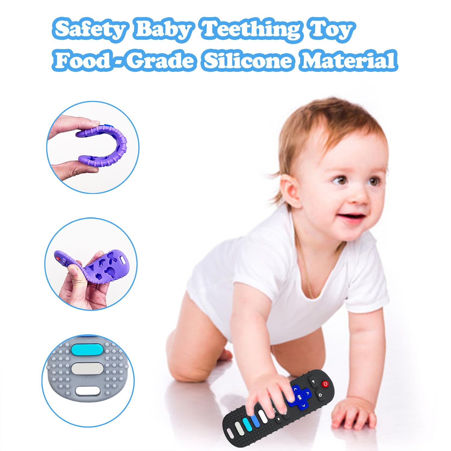 ROBBEAR easy-grip teether helps little hands hold securely for play.