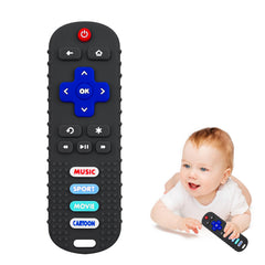 ROBBEAR baby teething toy remote teether in silicone, safe oral relief for teething