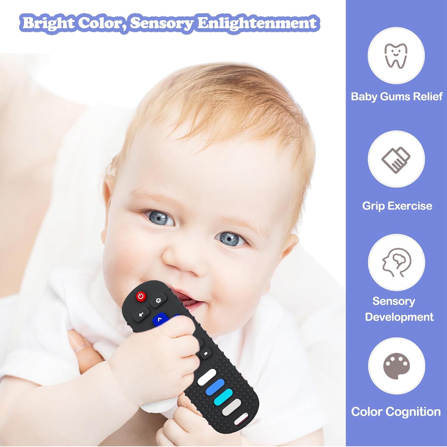 ROBBEAR BPA-free silicone teether is easy to clean and dishwasher-safe
