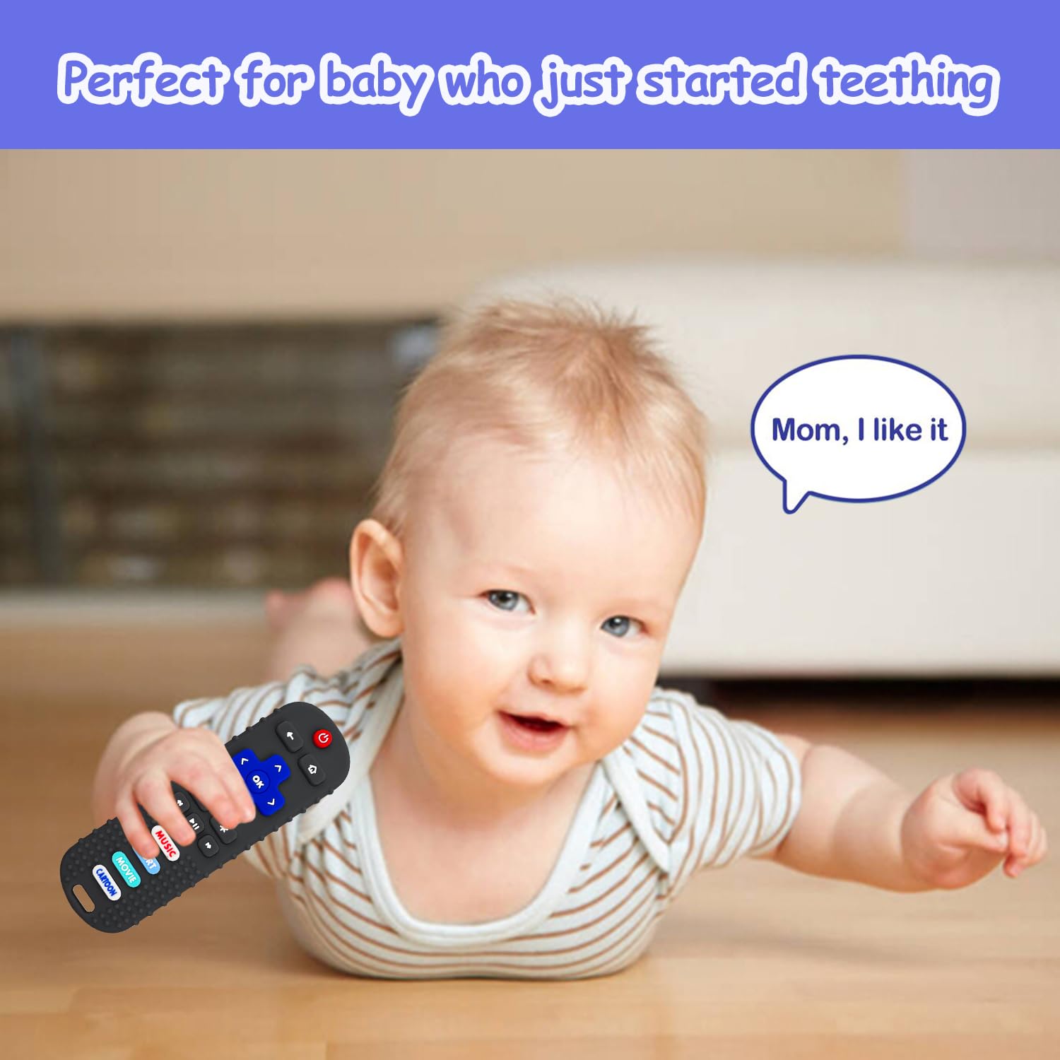 ROBBEAR small-size teether 1.7x5.5 inches aids easy grip for tiny hands