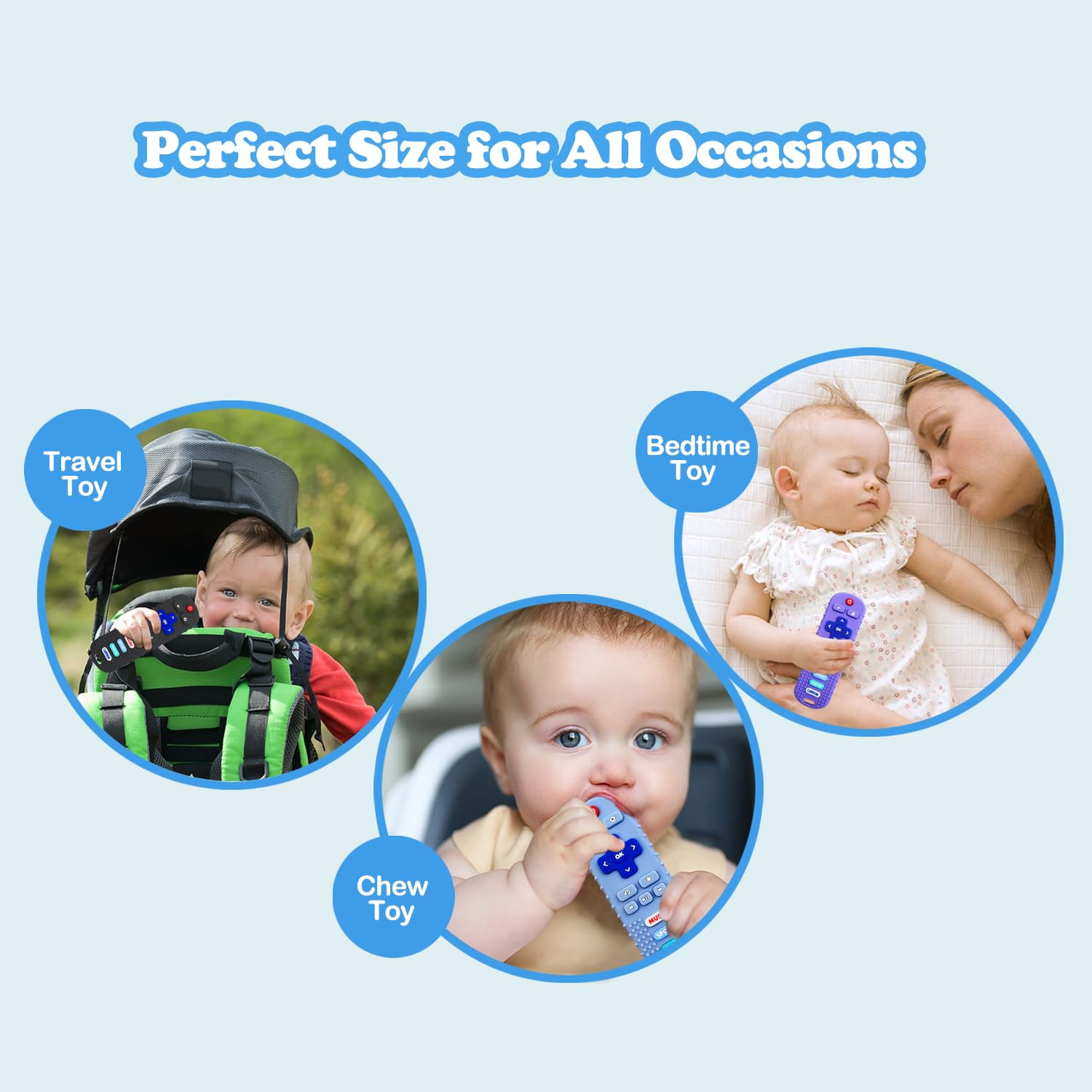 ROBBEAR sensory-teether with textured bumps supports chewing comfort