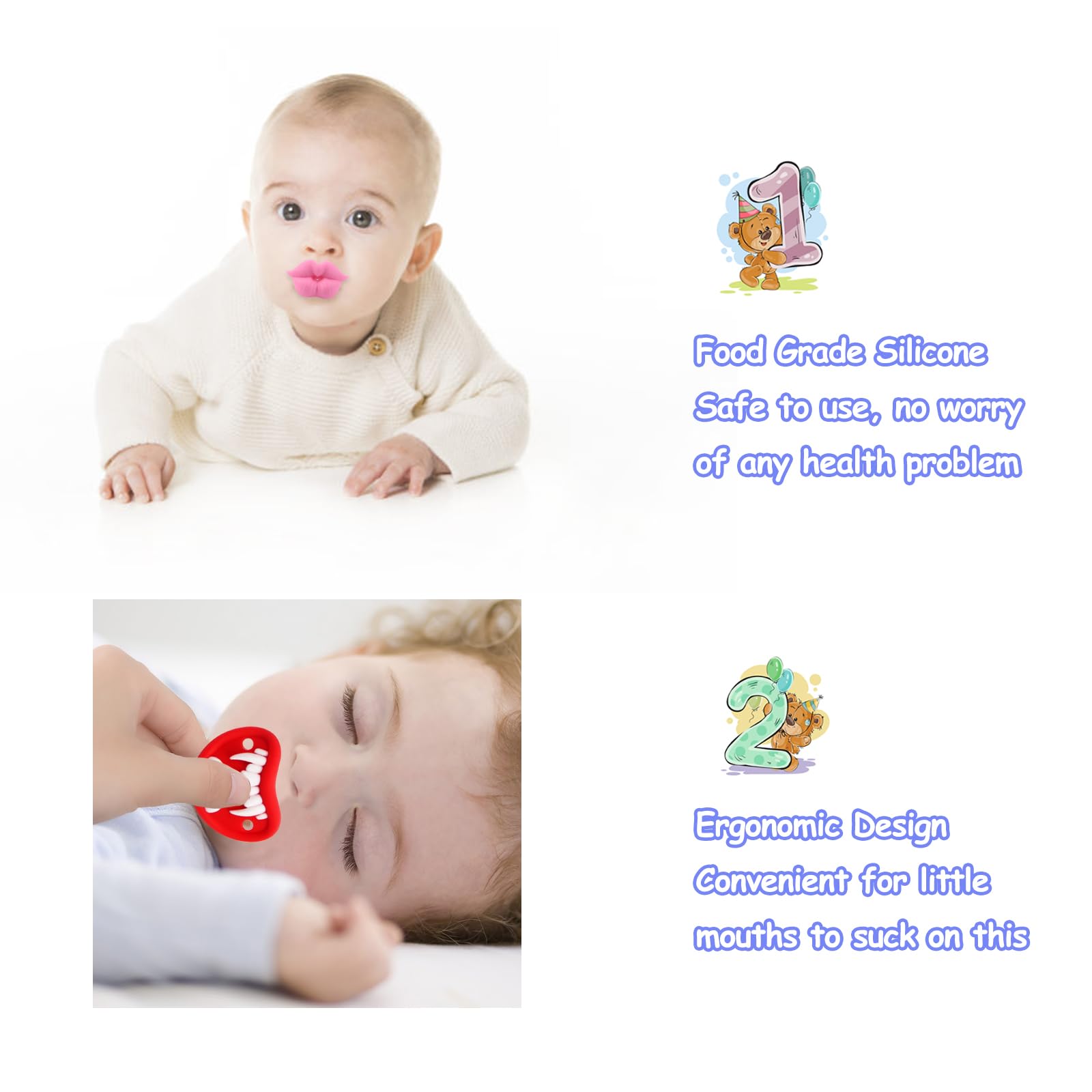 ROBBEAR vent-hole pacifier helps keep skin dry and comfortable