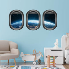 Robmoda 3D space window stickers set for quick room transformation.