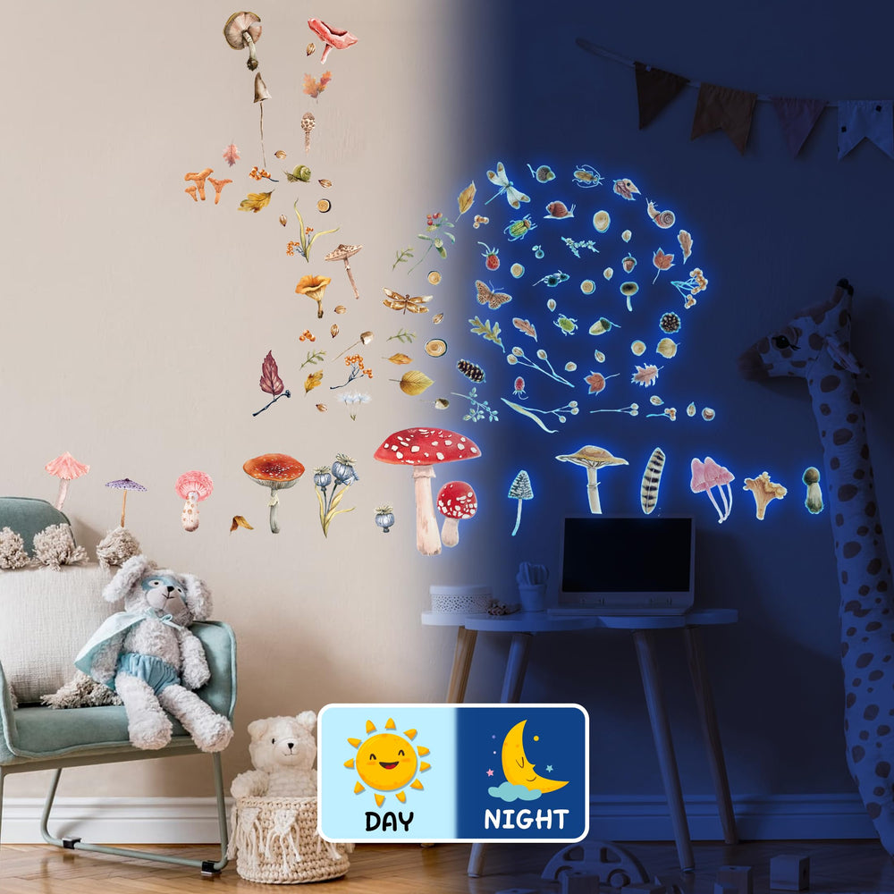 Robmoda ceiling decals glow after light exposure for cozy night-time ambiance