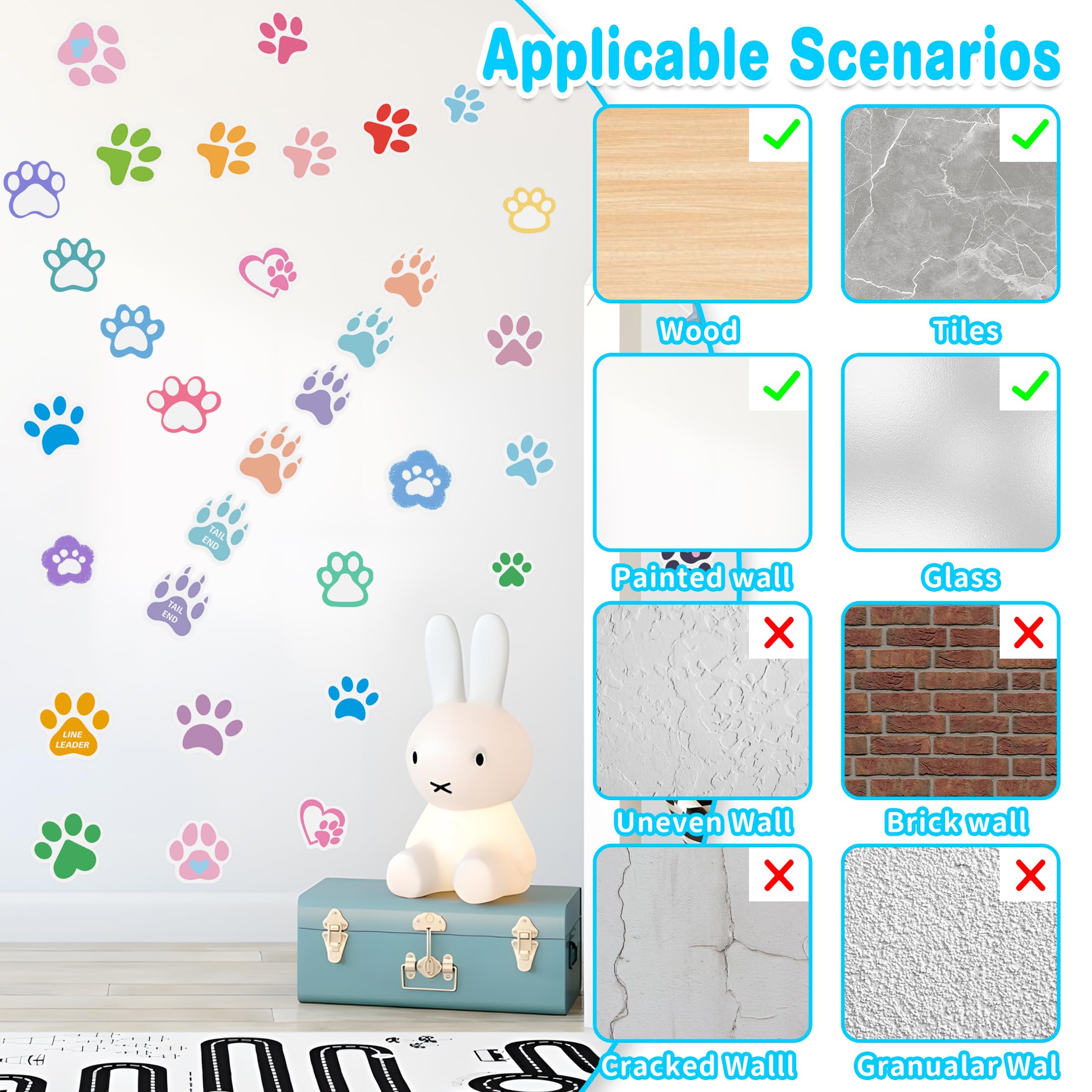 Robmoda DIY wall decor paw prints for smooth surfaces.