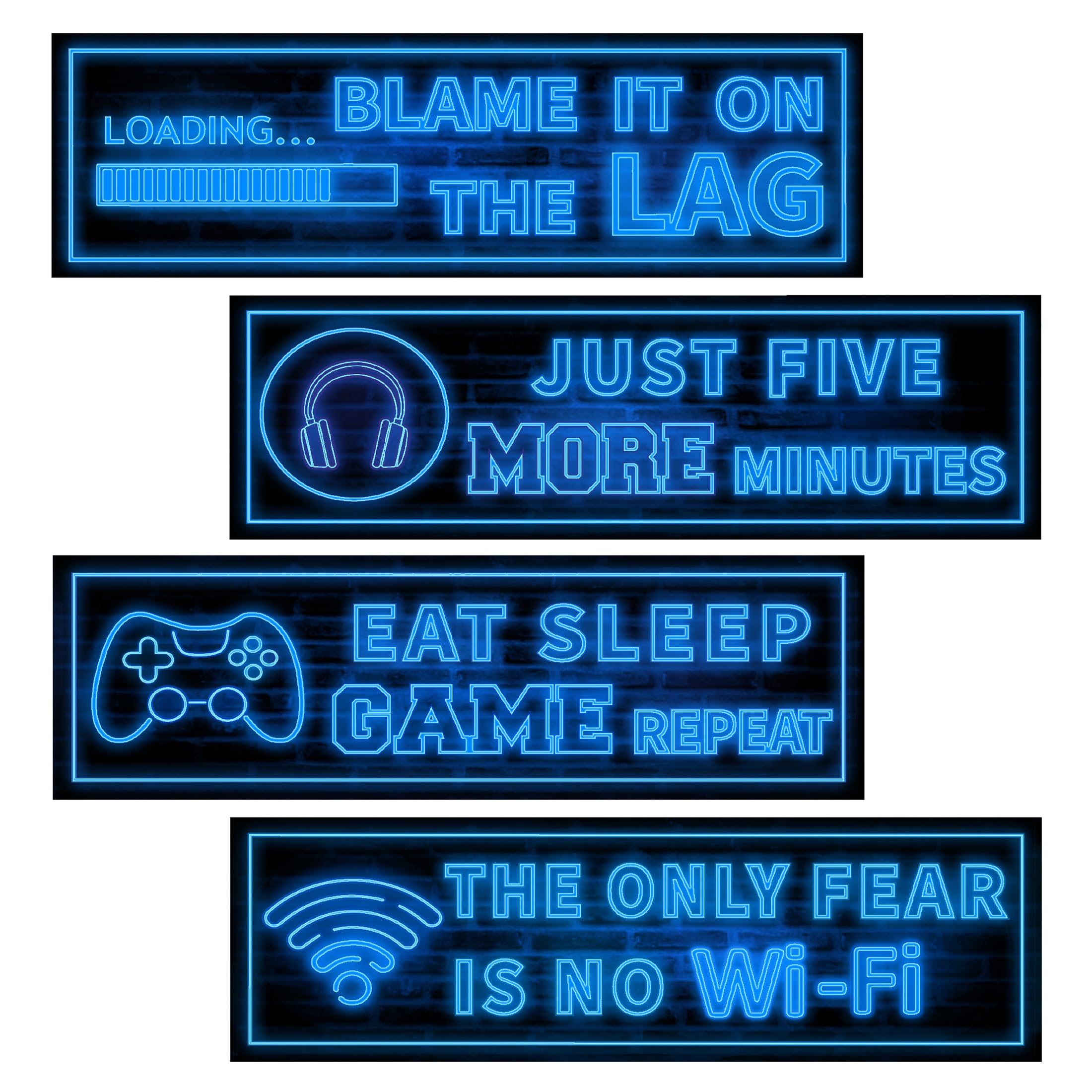 Robmoda Eat Sleep Game wall stickers blue for vibrant gamer room decor.