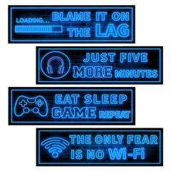 Robmoda Eat Sleep Game wall stickers blue for vibrant gamer room decor.