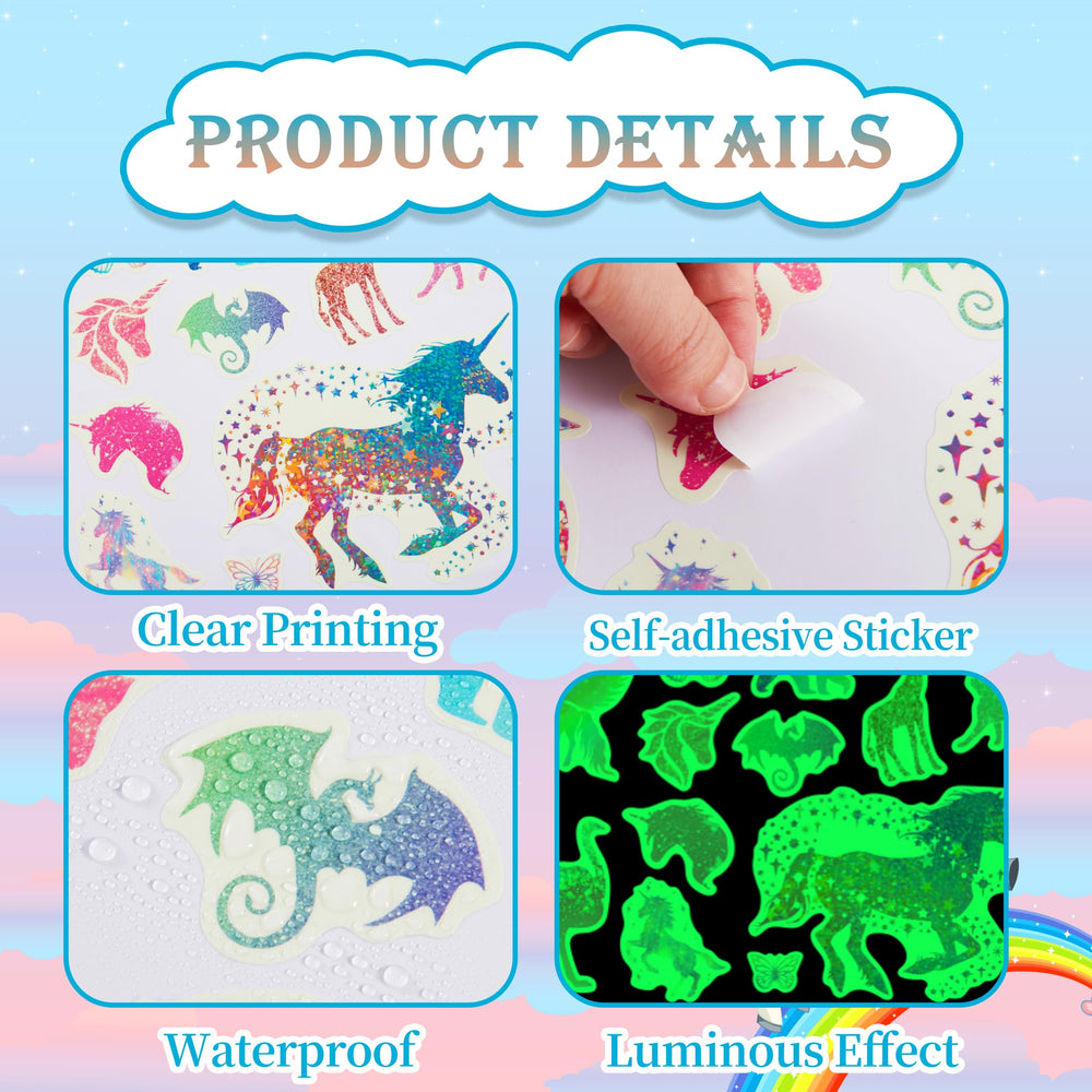 Robmoda Glow Cat wall sticker adds glittery glow for playroom