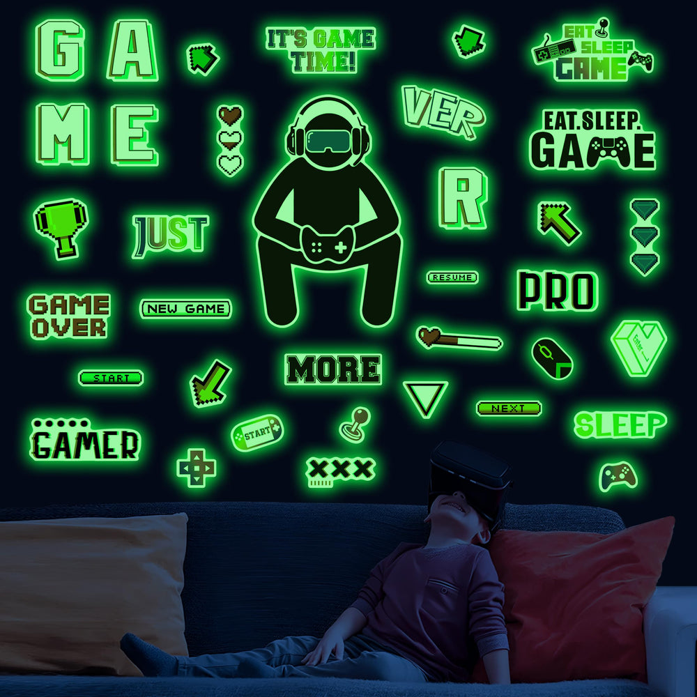 Robmoda Glow-in-the-Dark game wall stickers controller highlight for immersive gaming vibes