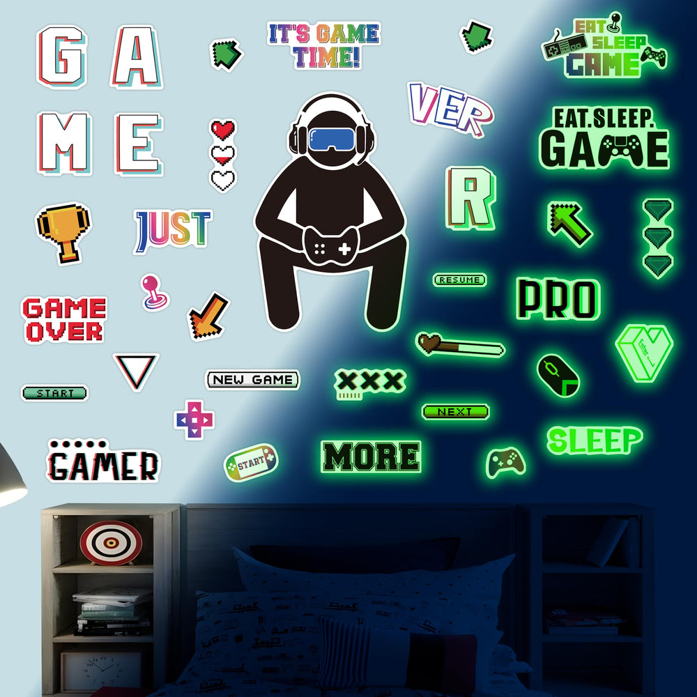 Robmoda Glow-in-the-Dark game wall stickers D-Pad focus adds organized gamer space