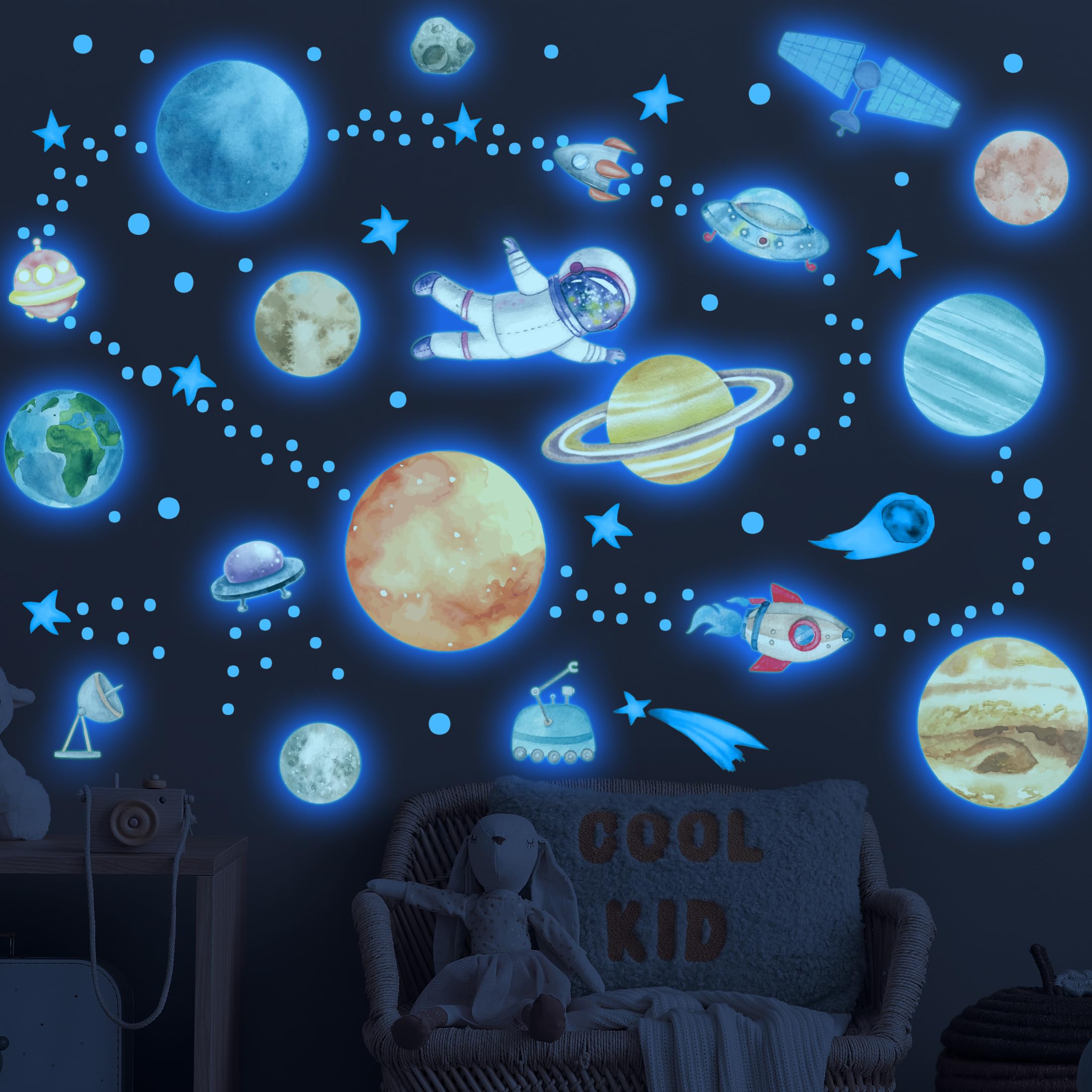 Robmoda glow-in-the-dark stars shimmer to ease nighttime fears and spark imagination