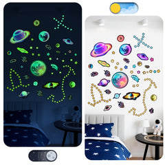 Robmoda glow-in-the-dark wall decal kit brightens play area after light exposure