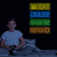 Robmoda glow neon wall stickers game-focused glow sparks energetic play.