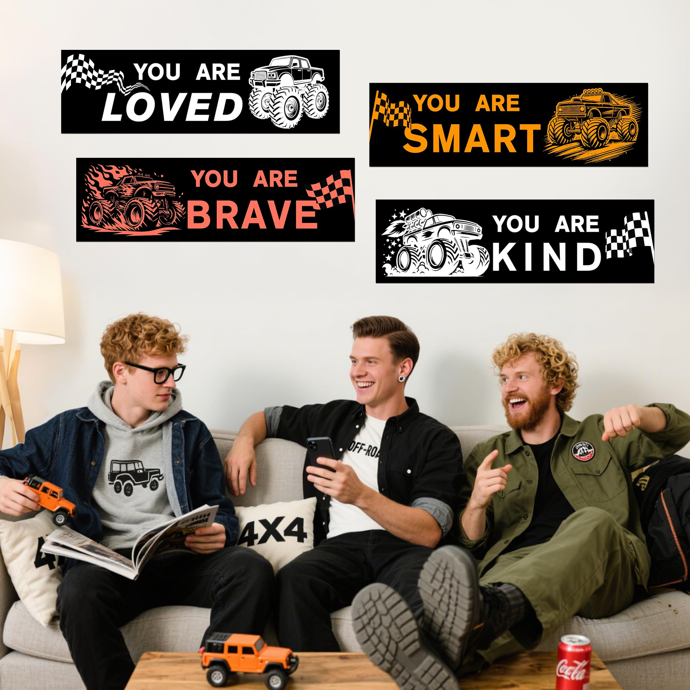 Robmoda glow truck wall sticker application tips demonstrating easy peel-and-stick use