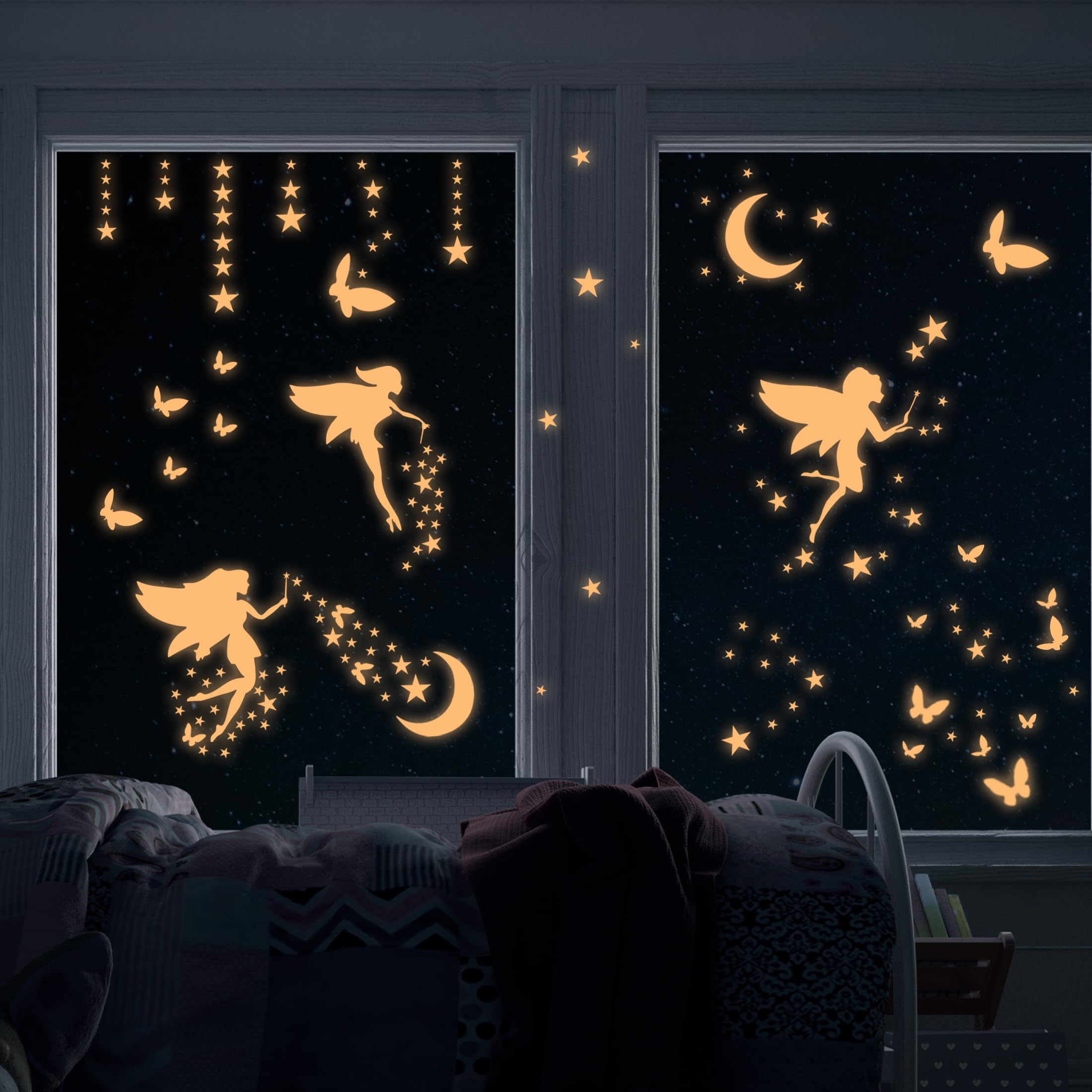 Robmoda luminous stars wall stickers pink add playful night ambience.