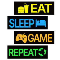 Robmoda neon game wall sticker Eat glows at night for immersive gaming vibes.