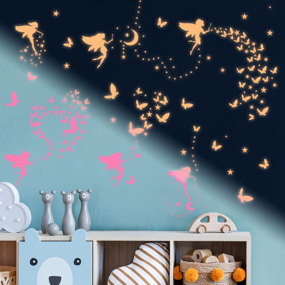 Robmoda peel-and-stick butterfly decoration for kids room, easy to reposition.