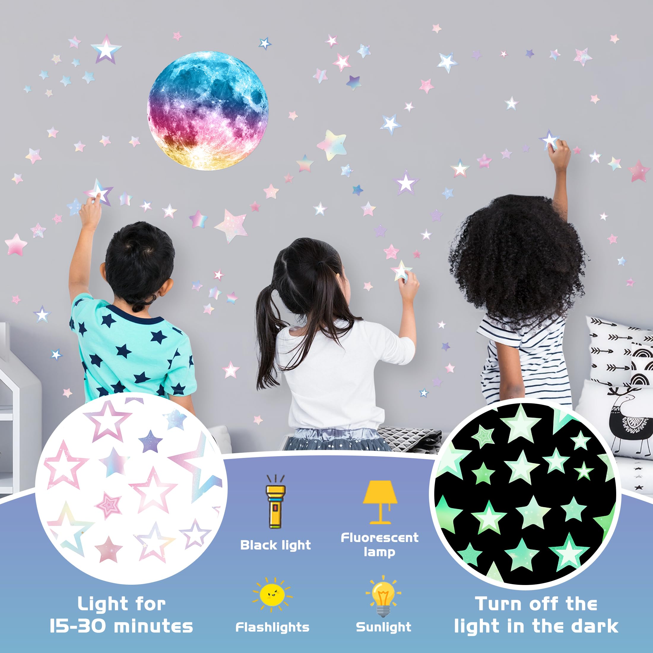 Robmoda room-decor-stars-moon colorful celestial decor for bedrooms