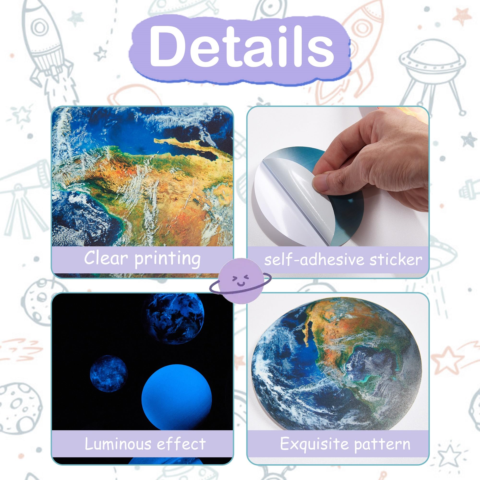 Robmoda self adhesive stickers stick easily to walls and ceilings