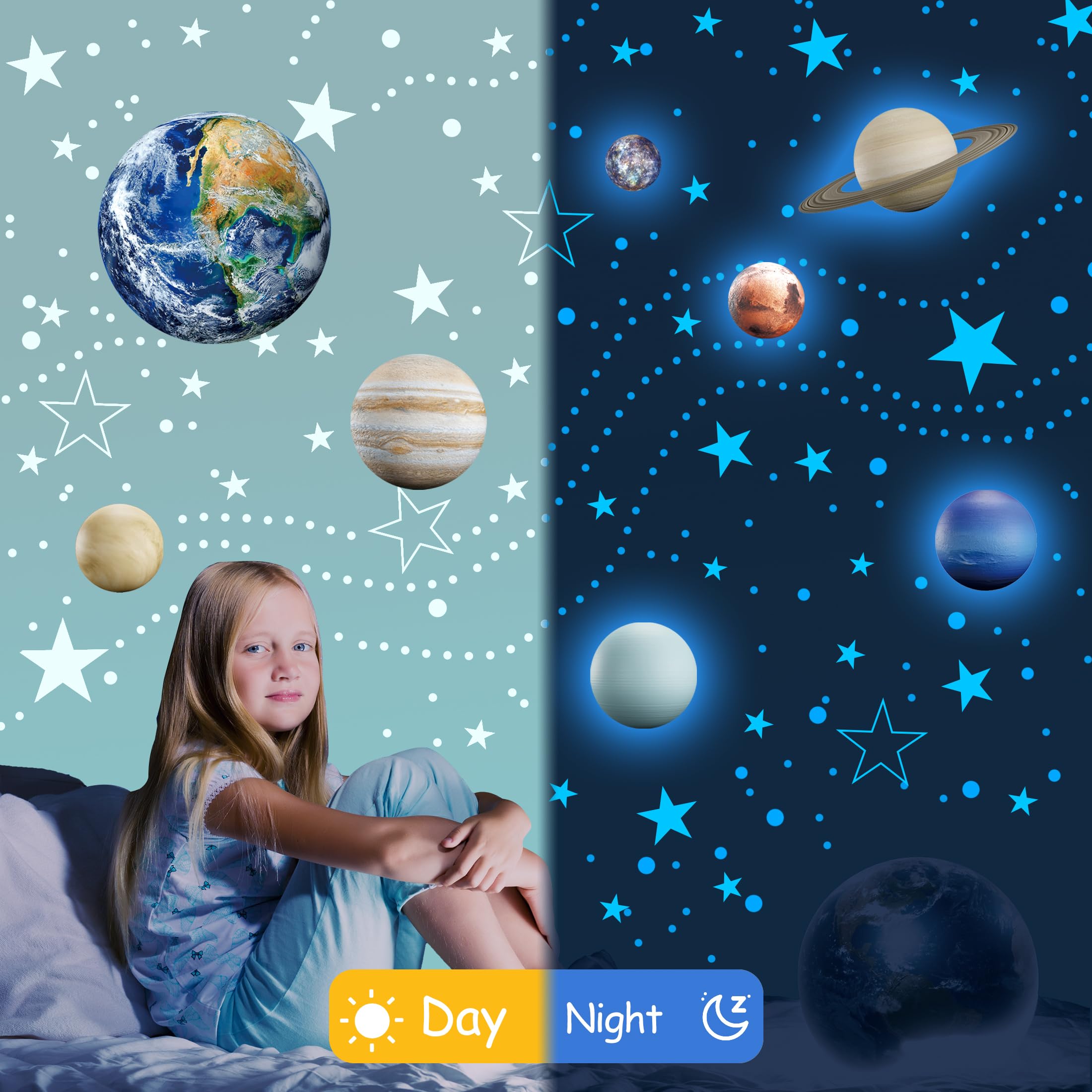 Robmoda solar system planets add educational cosmos focus to a nursery decor