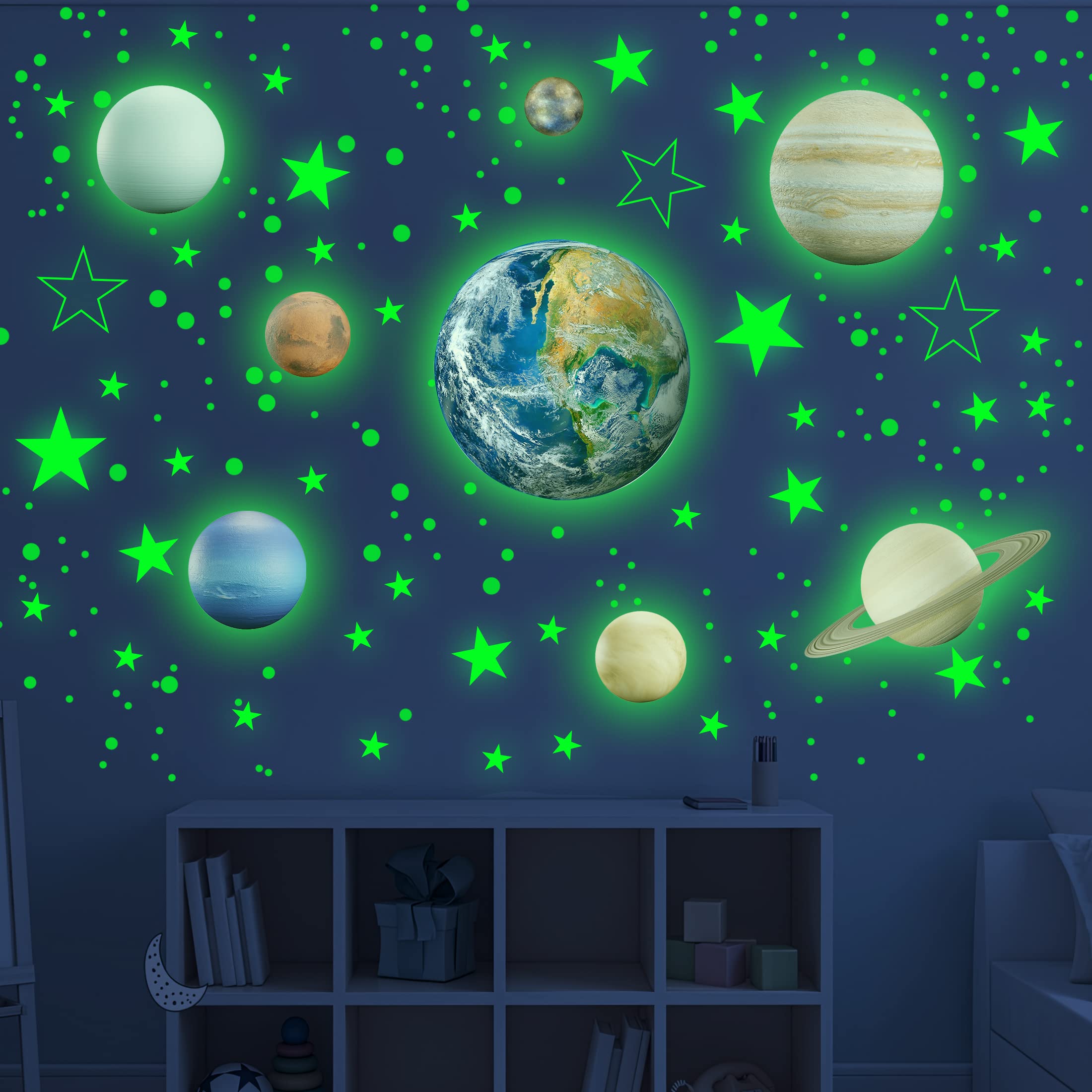Robmoda solar system planets decor shows eight planets for educational wall display