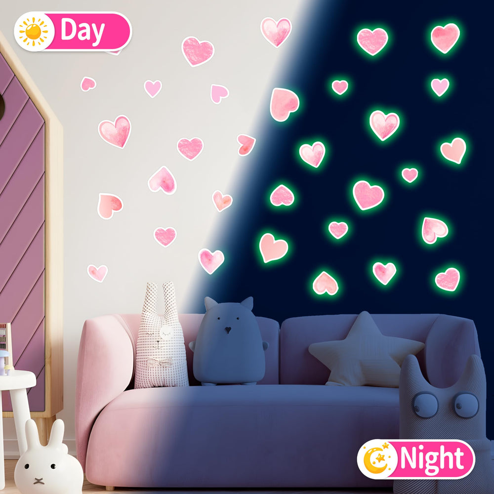 Robmoda wall decals pink hearts ceiling pack showcase playful ceiling art.
