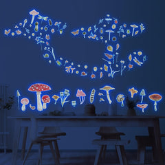 Robmoda watercolor mushroom sticker in blue adds whimsy to ceilings and play areas