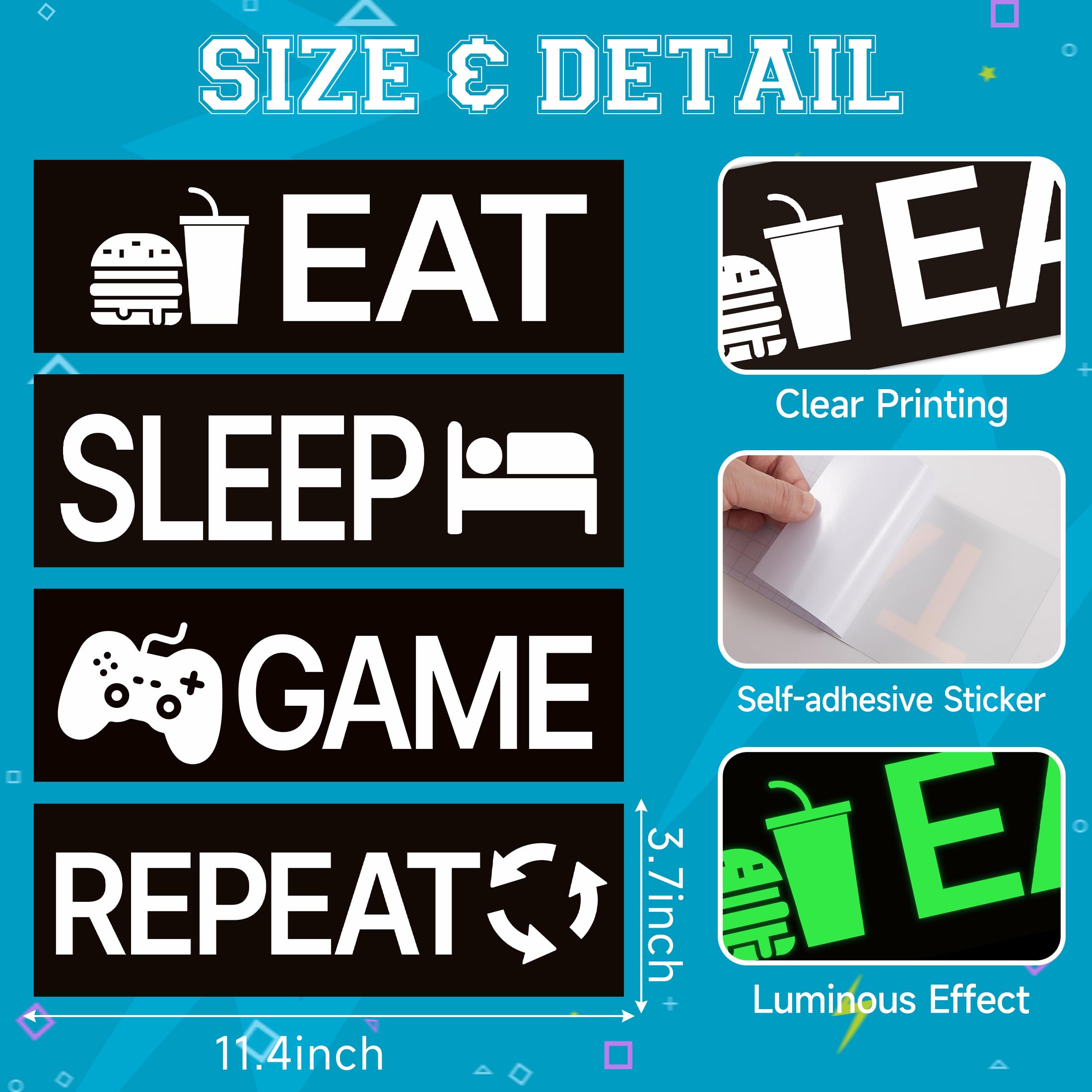 Robmoda Neon wall decals ideal for birthdays or gaming-theme parties.