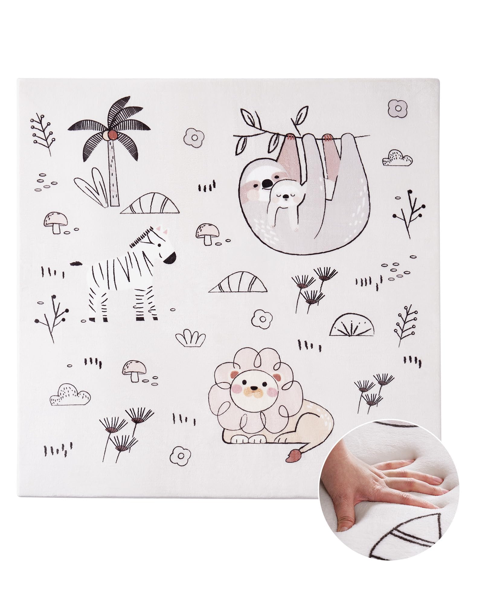 ROBUD baby play mat foam closeup highlights thick, soft cushioning for comfy tummy time