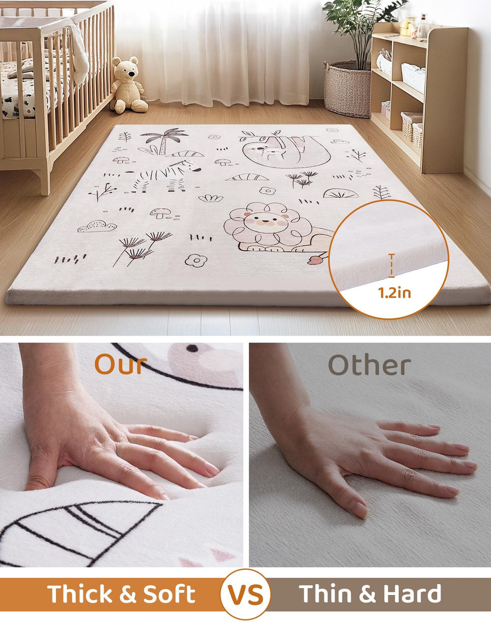 ROBUD play mat non-slip padding demonstrates safer flooring for crawling adventures